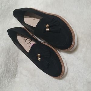 Diba Women Tessal Black Sueded Flat or Loafer Size 5.5